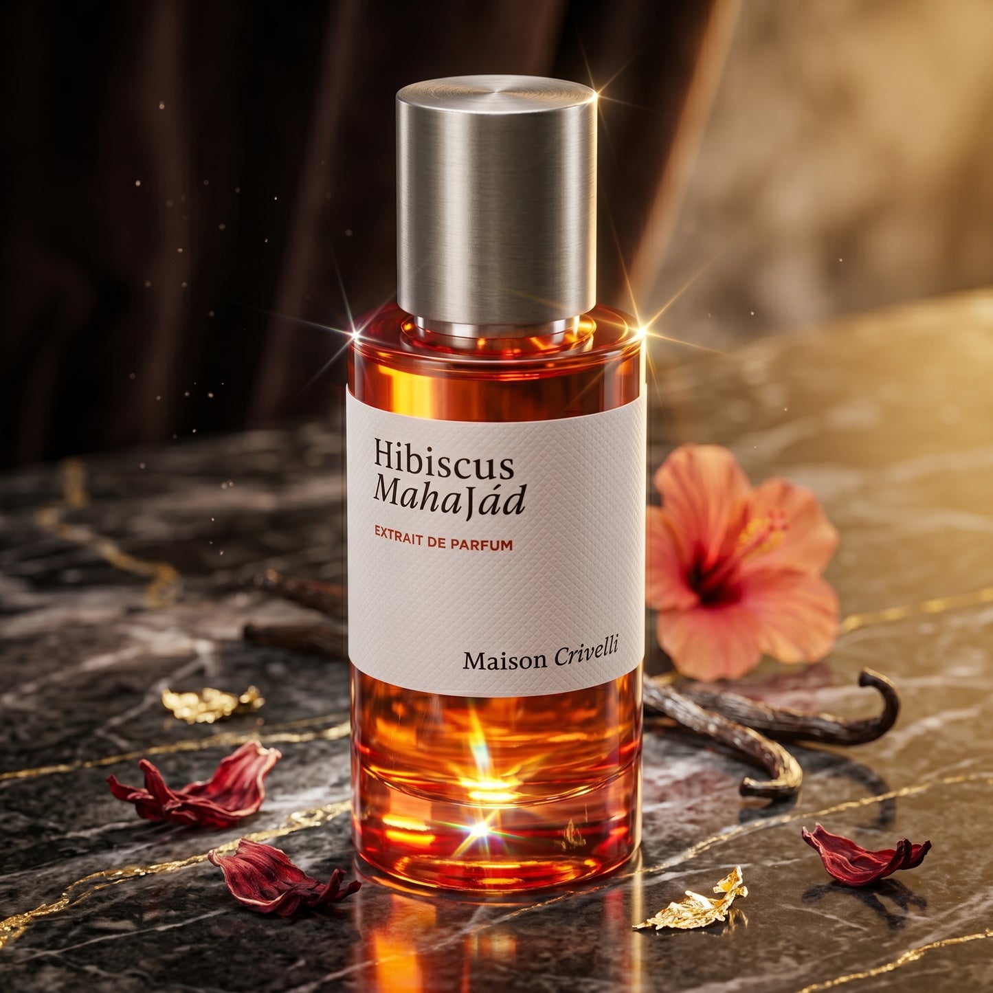 Extrait de parfum Hibiscus Mahajád en décant.