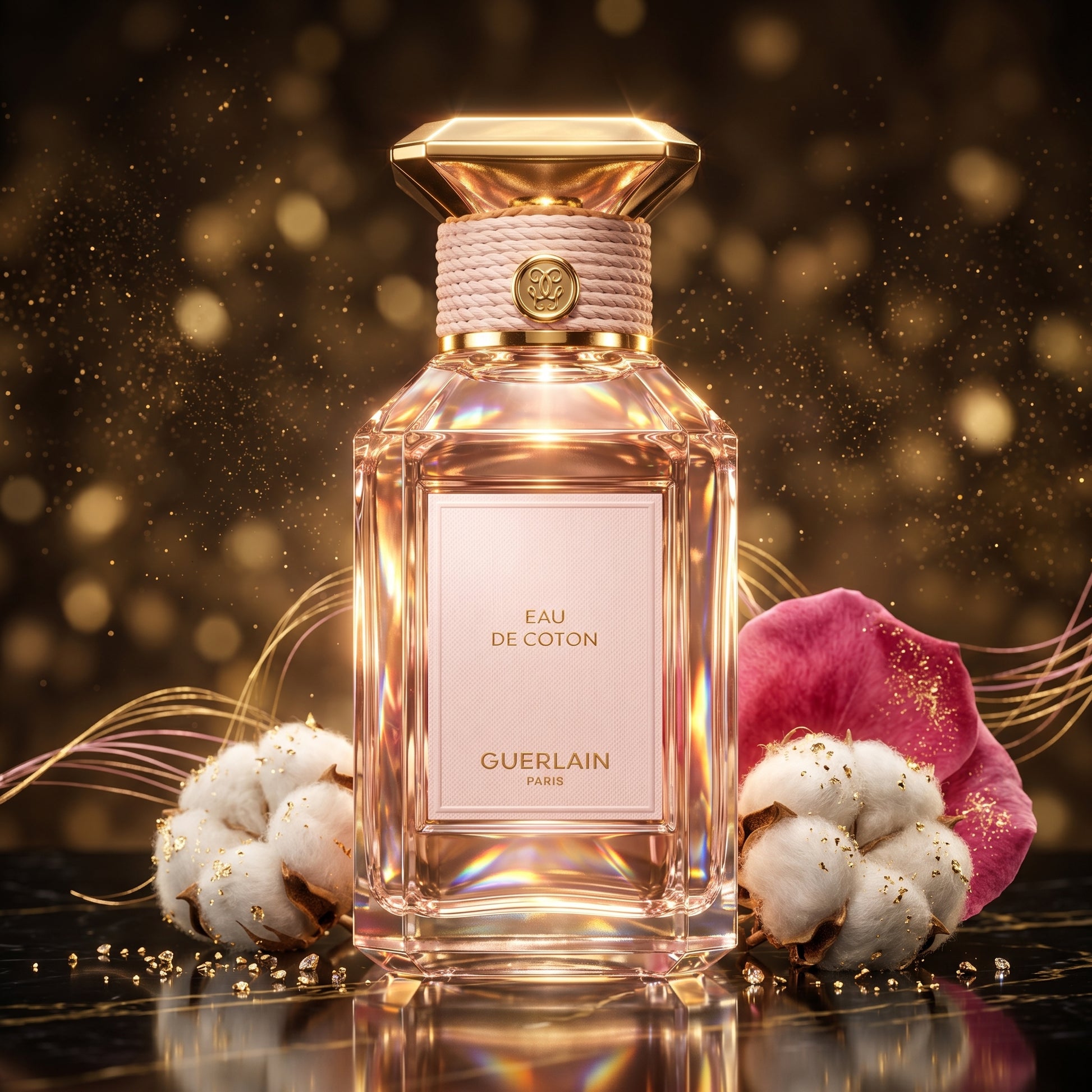 Présentation douce Eau de Coton Guerlain.