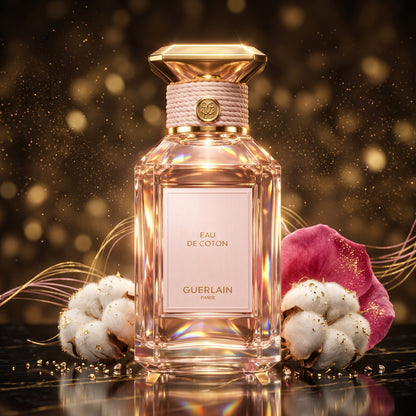 Présentation douce Eau de Coton Guerlain.