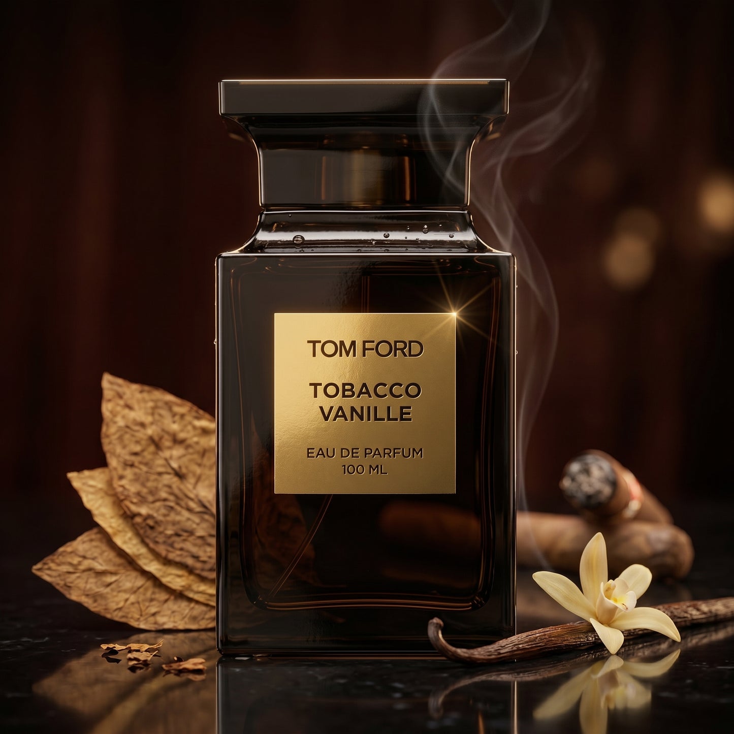 Flacon d'essai Tobacco Vanille de Tom Ford, échantillon de parfum authentique.